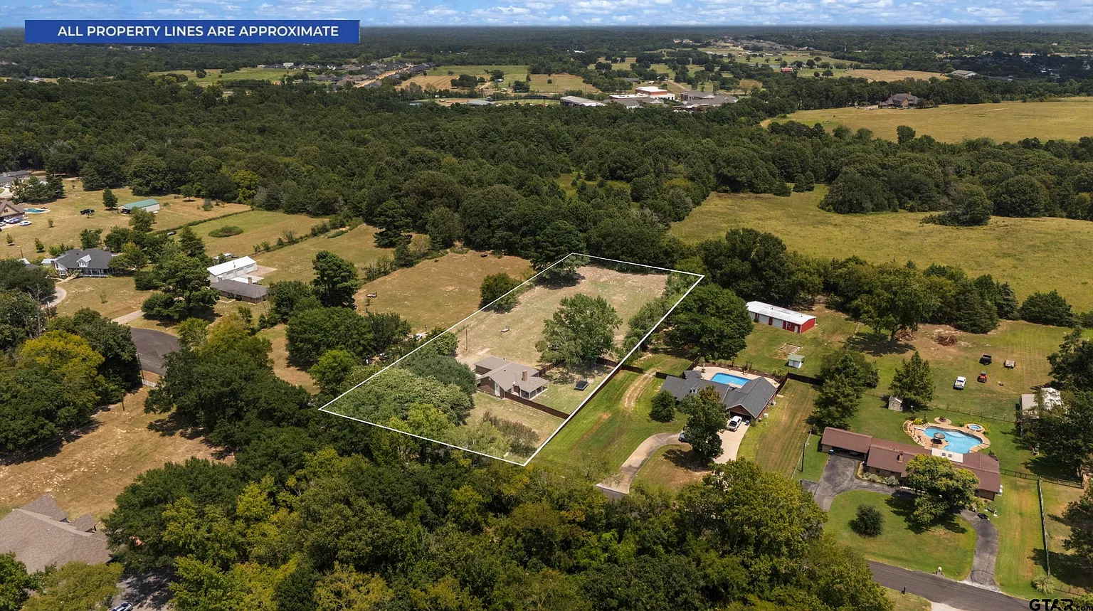 Aerial view of the 1.88 acre property